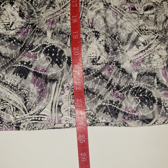 Chico's Parmenia Jacket Purple Pretty Print Silk Beaded Appliques Size 2 Large - Picture 10 of 16